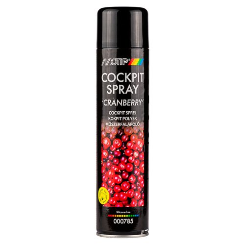 Motip 000782 Cockpit Spray Cranberry, műszerfalápoló, vörösáfonya illatú, 600 ml