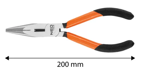 Hosszúcsőrű fogó 200mm, Slim széria, keskenyített fogantyú