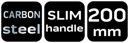 Hajlított csőrű fogó 200mm, Slim széria, keskenyített fogantyú