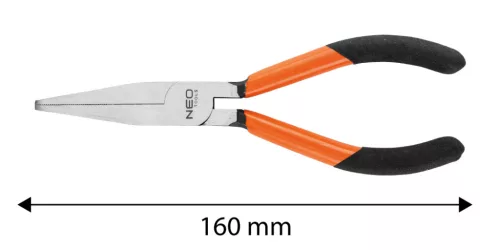 Laposcsőrű fogó 160mm, Slim széria, keskenyített fogantyú