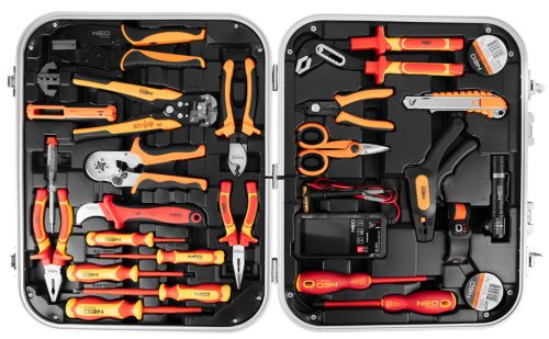 Szerszámkészlet villanyszerelőknek, 25 részes, kofferben