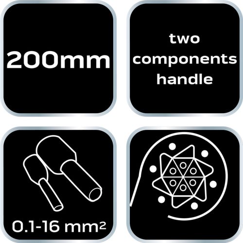 Krimpelő-, érvéghüvelyfogó, HATSZÖG POFA, 0.1 -1 6MM2