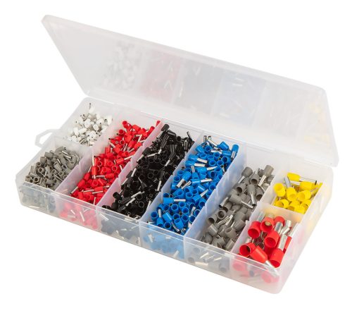 Érvéghüvely fogó 205mm, 4 sarkos, 1200db érvéghüvellyel