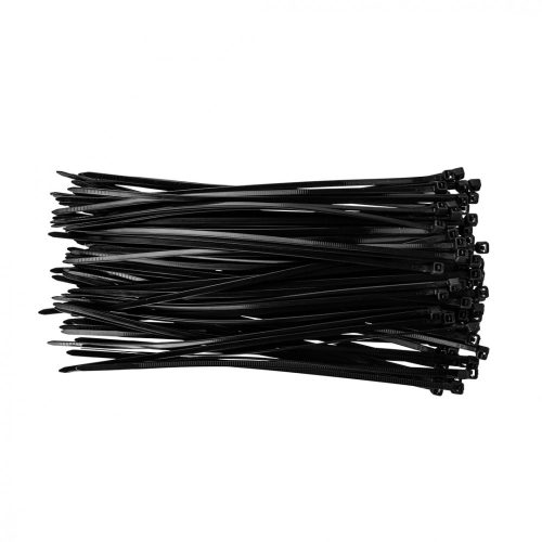 KÁBELKÖTEGELŐ, gyorskötöző, 2,5mmx100mm, fekete, 100db