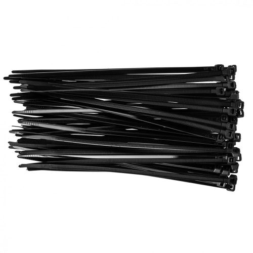 KÁBELKÖTEGELŐ, gyorskötöző, 4,8mm x 200 mm, fekete, 75db