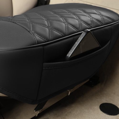 Műbőr ülésvédő fekete - darabos