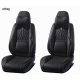 15 részes Prémium Magas minőségű Műbőr üléshuzat szett nyakpárnákkal - Légzsákos - Osztható - Fekete színben