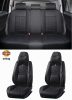 15 részes Prémium Magas minőségű Műbőr üléshuzat szett nyakpárnákkal - Légzsákos - Osztható - Fekete színben