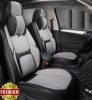 15 részes Prémium Magas minőségű Műbőr üléshuzat szett nyakpárnákkal - Légzsákos - Osztható - Fekete/Szürke színben