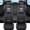 13 részes Prémium Magas minőségű Műbőr üléshuzat szett nyakpárnákkal - Légzsákos - Osztható - Fekete színben