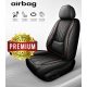 11 részes Prémium minőségű Műbőr üléshuzat szett - Légzsákos - Osztható - Fekete/Piros színben