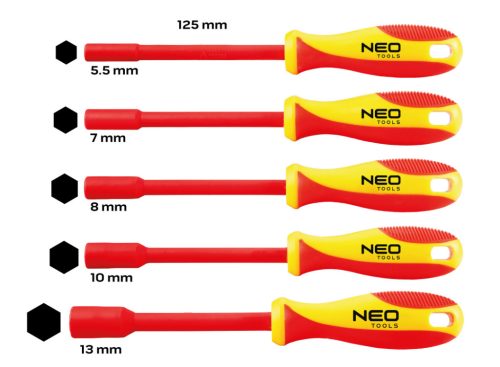 Szigetelt csavarhúzó készlet, hatlapú fejjel, 5db-os