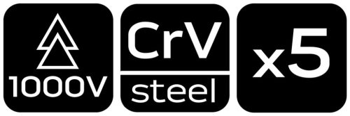 Szigetelt csavarhúzó készlet, hatlapú fejjel, 5db-os