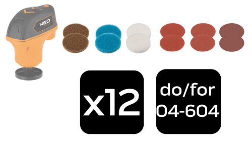 Polírozó szett, 04-604 polírozógéphez, 12db