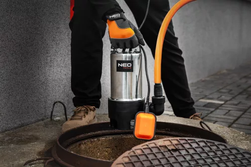 Szennyvízszivattyú, inox ház, 1100W, 18.000L/óra