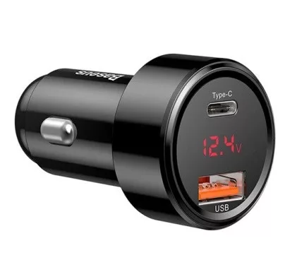 13061  ECO 04AC Gyorstöltő digitális voltmérővel - USB/USB-C csatlakozás - 100W 