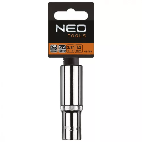Dugókulcs 14mm, 3/8", hosszú hatlapú