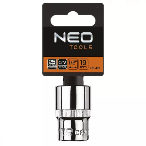 Dugókulcs 19mm, 1/2", hatlapú