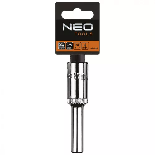 Dugókulcs 4mm, 1/4", hosszú hatlapú