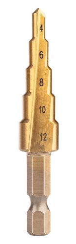 Lépcsős fúrókészlet, HSS-Titán, 3-20mm, hatszög szárral, 3db