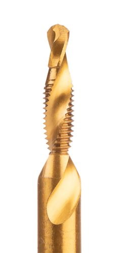 Gépi menetfúró, 2az1-ben előfúró éllel, HSS-Titán, M5x0.8mm, hatszög szárral