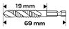 Gépi menetfúró, 2az1-ben előfúró éllel, HSS-Titán, M8x1.25mm, hatszög szárral