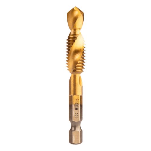 Gépi menetfúró, 2az1-ben előfúró éllel, HSS-Titán, M10x1.5mm, hatszög szárral