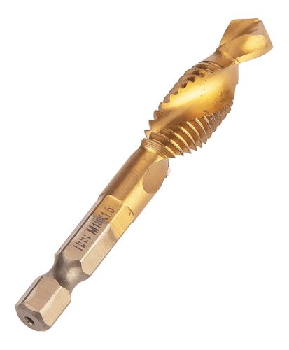 Gépi menetfúró, 2az1-ben előfúró éllel, HSS-Titán, M10x1.5mm, hatszög szárral