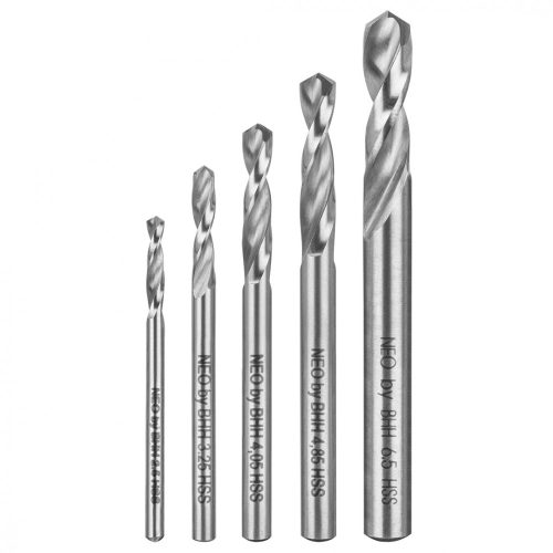 Fúró készlet szegecsekhez, HSS, 2.5-6.5mm, 5 db-os készlet