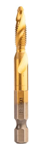 Gépi menetfúró készlet, 2az1-ben előfúró éllel, HSS-Titán, M3-M10, hatszög szárral, 6db