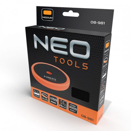 Polírkorongok, 150 x 150mm x 25mm, közepes