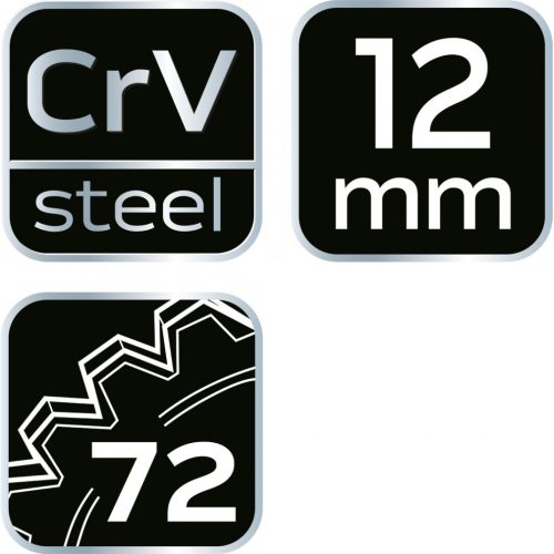 Racsnis csillag-villáskulcs, félig nyitott, 12mm