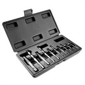   Törtcsavar-kihajtó készlet, négyszög vég, vezetőfúrókkal, 10db, 2-14mm (M3-M18)