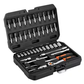 Dugókulcskészlet 46db, 1/4", CrV