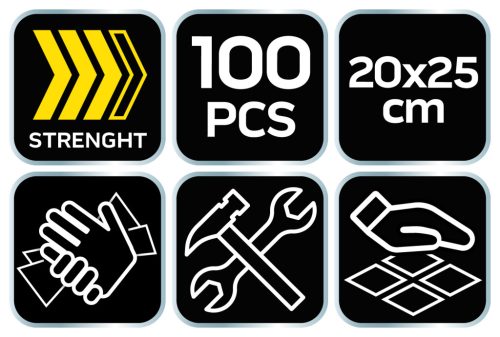 Kéztisztító kendő, 100 lap, ragasztó, gyanta,szilikon,lakk, festék, poliuretán hab és polimer