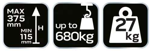 Mobil hidraulikus emelő quadokhoz és motorkerékpárokhoz. Teherbírás 680 kg