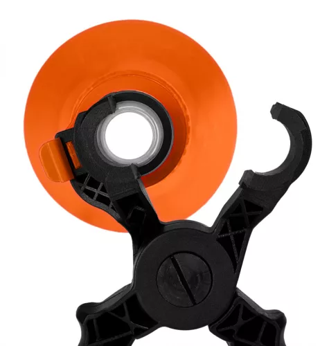 Tölcsér, 125mm, univerzális rögzítőkonzollal, vegyszerálló
