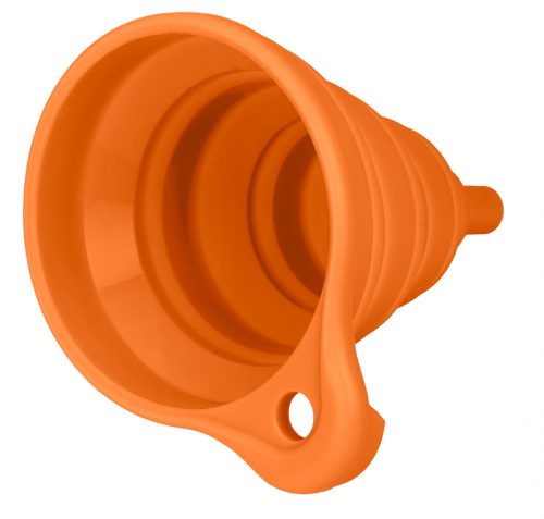 Tölcsér, rugalmas szilikon, vegyszerálló, 11x14cm, összecsukható