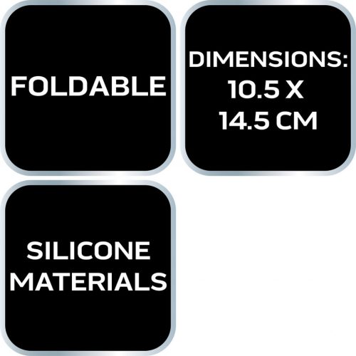 Tölcsér, rugalmas szilikon, vegyszerálló, 11x14cm, összecsukható