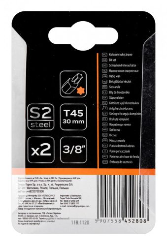 Torx bit T45x30mm, S2x2db