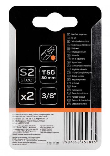 Torx bit T50x30mm, S2x2db