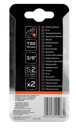 Torx bit T50x75mm, S2x2db