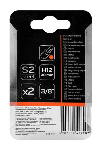 Imbusz bit 12x30mm, S2x2db