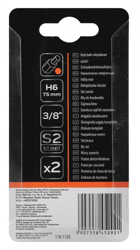 Imbusz bit 6x75mm, S2x2db