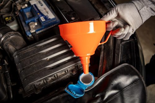 Tölcsér 160 mm, 1,2L, egyenes kifolyóval, polietilén