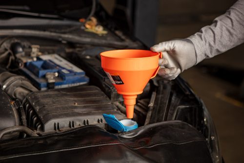 Tölcsér 160 mm, 1,2L, egyenes kifolyóval, polietilén