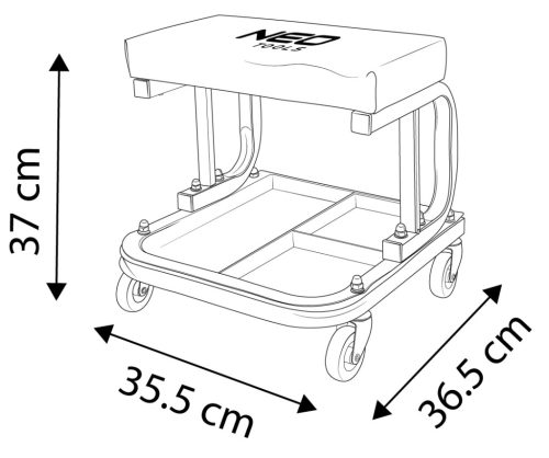 Szerelőszék, szerszámos polccal