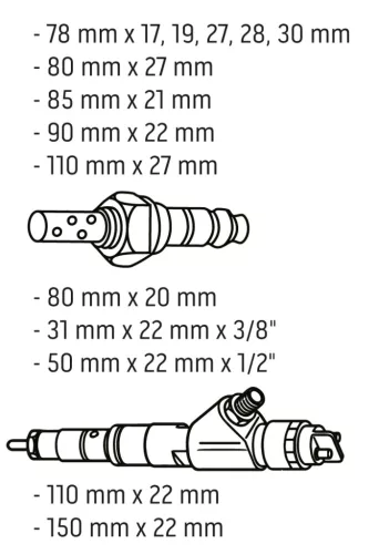 Injektor és lambdaszonda szerelő készlet, 14db