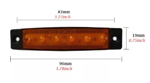 25187 6LED-es szélességjelző - piros - E-jel -12-24V