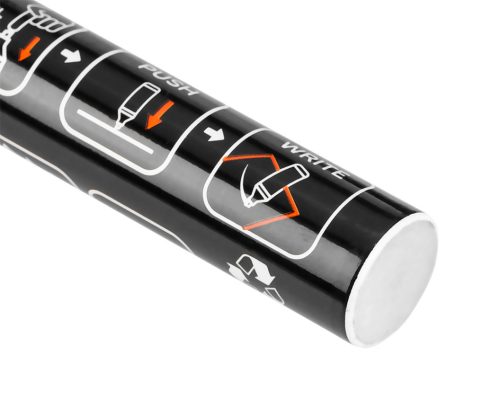 4db jelölőfilc, lakkfilc, vízálló festékkel, alu festéktartály házzal, fekete, vastag hegyű